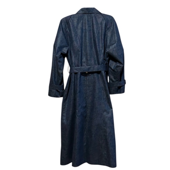 Vintage London Fog Floral Trench Coat Size 10 Whimsigoth Dark Academia Long - Picture 4 of 17